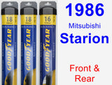 Front & Rear Wiper Blade Pack for 1986 Mitsubishi Starion - Assurance