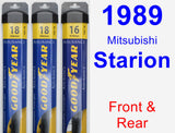 Front & Rear Wiper Blade Pack for 1989 Mitsubishi Starion - Assurance