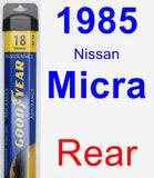 Rear Wiper Blade for 1985 Nissan Micra - Assurance