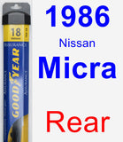 Rear Wiper Blade for 1986 Nissan Micra - Assurance