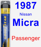 Passenger Wiper Blade for 1987 Nissan Micra - Assurance