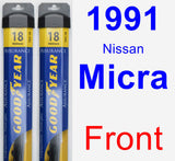 Front Wiper Blade Pack for 1991 Nissan Micra - Assurance