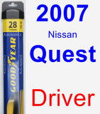 Driver Wiper Blade for 2007 Nissan Quest - Assurance