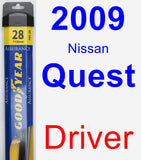 Driver Wiper Blade for 2009 Nissan Quest - Assurance