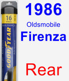 Rear Wiper Blade for 1986 Oldsmobile Firenza - Assurance