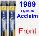 Front Wiper Blade Pack for 1989 Plymouth Acclaim - Assurance