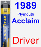 Driver Wiper Blade for 1989 Plymouth Acclaim - Assurance