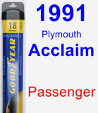 Passenger Wiper Blade for 1991 Plymouth Acclaim - Assurance