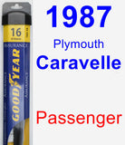 Passenger Wiper Blade for 1987 Plymouth Caravelle - Assurance