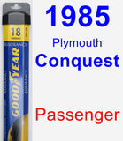 Passenger Wiper Blade for 1985 Plymouth Conquest - Assurance