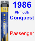 Passenger Wiper Blade for 1986 Plymouth Conquest - Assurance