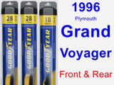 Front & Rear Wiper Blade Pack for 1996 Plymouth Grand Voyager - Assurance
