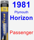 Passenger Wiper Blade for 1981 Plymouth Horizon - Assurance