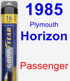 Passenger Wiper Blade for 1985 Plymouth Horizon - Assurance