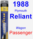 Passenger Wiper Blade for 1988 Plymouth Reliant - Assurance