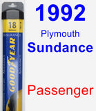 Passenger Wiper Blade for 1992 Plymouth Sundance - Assurance