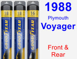 Front & Rear Wiper Blade Pack for 1988 Plymouth Voyager - Assurance