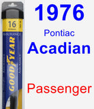 Passenger Wiper Blade for 1976 Pontiac Acadian - Assurance