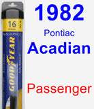 Passenger Wiper Blade for 1982 Pontiac Acadian - Assurance