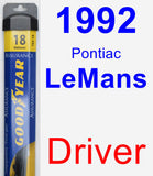 Driver Wiper Blade for 1992 Pontiac LeMans - Assurance