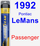 Passenger Wiper Blade for 1992 Pontiac LeMans - Assurance