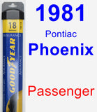 Passenger Wiper Blade for 1981 Pontiac Phoenix - Assurance