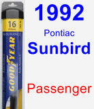 Passenger Wiper Blade for 1992 Pontiac Sunbird - Assurance