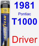 Driver Wiper Blade for 1981 Pontiac T1000 - Assurance