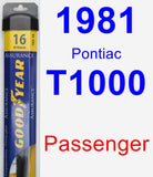 Passenger Wiper Blade for 1981 Pontiac T1000 - Assurance