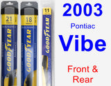 Front & Rear Wiper Blade Pack for 2003 Pontiac Vibe - Assurance