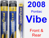 Front & Rear Wiper Blade Pack for 2008 Pontiac Vibe - Assurance