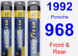 Front & Rear Wiper Blade Pack for 1992 Porsche 968 - Assurance