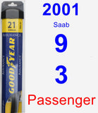 Passenger Wiper Blade for 2001 Saab 9-3 - Assurance