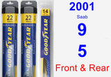 Front & Rear Wiper Blade Pack for 2001 Saab 9-5 - Assurance