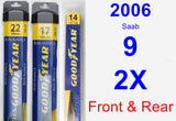 Front & Rear Wiper Blade Pack for 2006 Saab 9-2X - Assurance