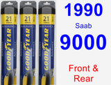 Front & Rear Wiper Blade Pack for 1990 Saab 9000 - Assurance