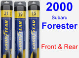 Front & Rear Wiper Blade Pack for 2000 Subaru Forester - Assurance