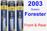 Front & Rear Wiper Blade Pack for 2003 Subaru Forester - Assurance