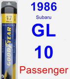 Passenger Wiper Blade for 1986 Subaru GL-10 - Assurance