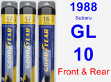 Front & Rear Wiper Blade Pack for 1988 Subaru GL-10 - Assurance