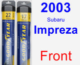 Front Wiper Blade Pack for 2003 Subaru Impreza - Assurance