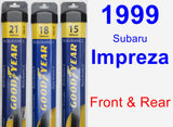 Front & Rear Wiper Blade Pack for 1999 Subaru Impreza - Assurance