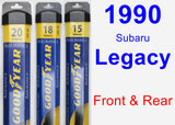 Front & Rear Wiper Blade Pack for 1990 Subaru Legacy - Assurance