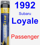 Passenger Wiper Blade for 1992 Subaru Loyale - Assurance