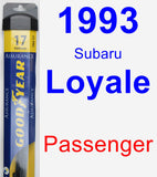 Passenger Wiper Blade for 1993 Subaru Loyale - Assurance