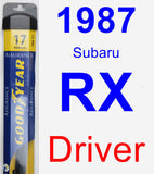 Driver Wiper Blade for 1987 Subaru RX - Assurance