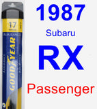 Passenger Wiper Blade for 1987 Subaru RX - Assurance