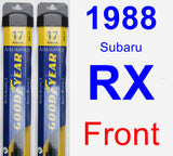 Front Wiper Blade Pack for 1988 Subaru RX - Assurance