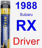 Driver Wiper Blade for 1988 Subaru RX - Assurance