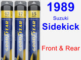 Front & Rear Wiper Blade Pack for 1989 Suzuki Sidekick - Assurance